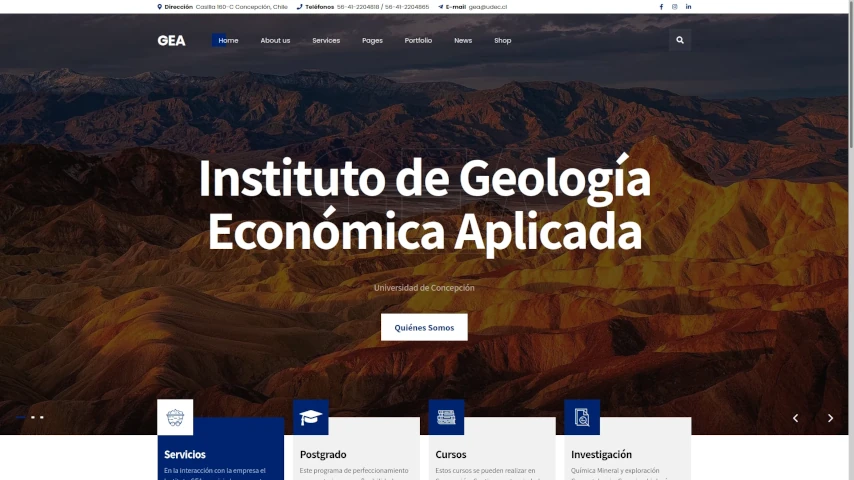 Captura de pantalla GEA, Instituto de Geología Económica Aplicada